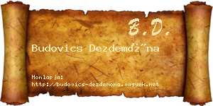 Budovics Dezdemóna névjegykártya